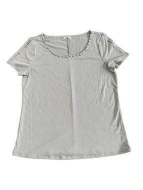 Studio 1886 Studded Detail Split Shoulder Short Sleeve Top